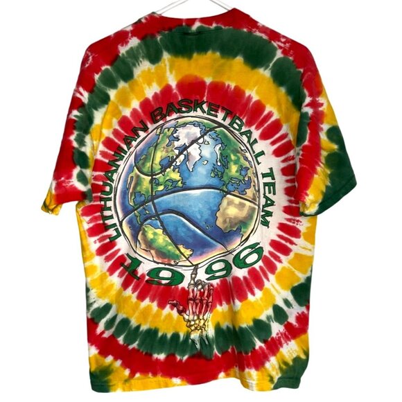 Vintage 90s 1996 Grateful Dead Olympics Lithuania Blue Spectrum T-Shirt Mens XL - Picture 8 of 11